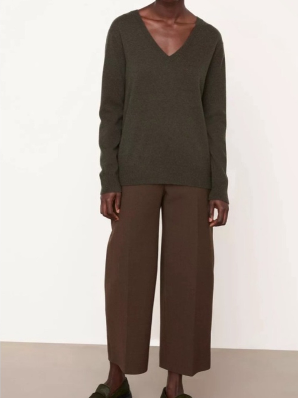 Vince Olive V-Neck Sweater